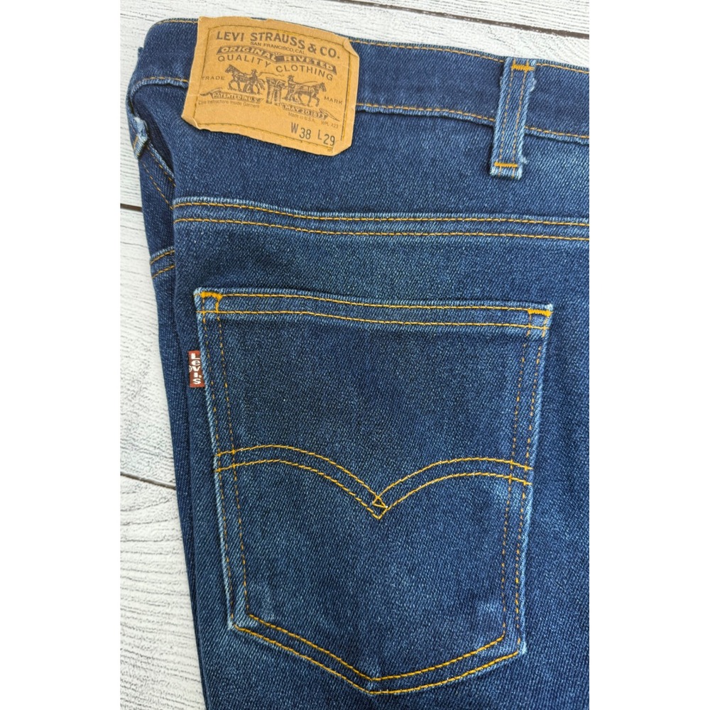 Vintage 1980s Levi's 517 Jeans Mens 38x29 Distressed Boot Cut Denim Made USA